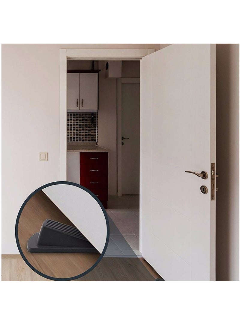 Door Stopper Set Slip Resistant Heavy Duty Design Doorstops Work on All Surfaces Carpet Floors 2 Pcs