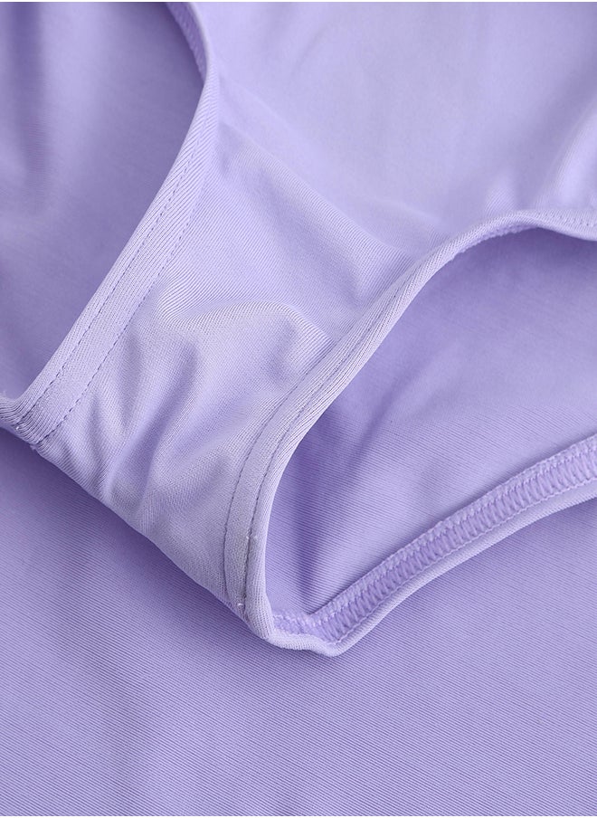 OLAIAN OLAIAN by DECATHLON, Suzy one-piece long-sleeve skirt swimsuit purple  - Image 4