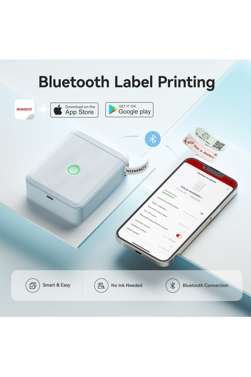 NIIMBOT Mini Label Maker Machine with Tape, Portable Bluetooth Thermal Printer for School Home Office Organization, Wireless Mini Labeler D110 Upgraded Version - Image 2
