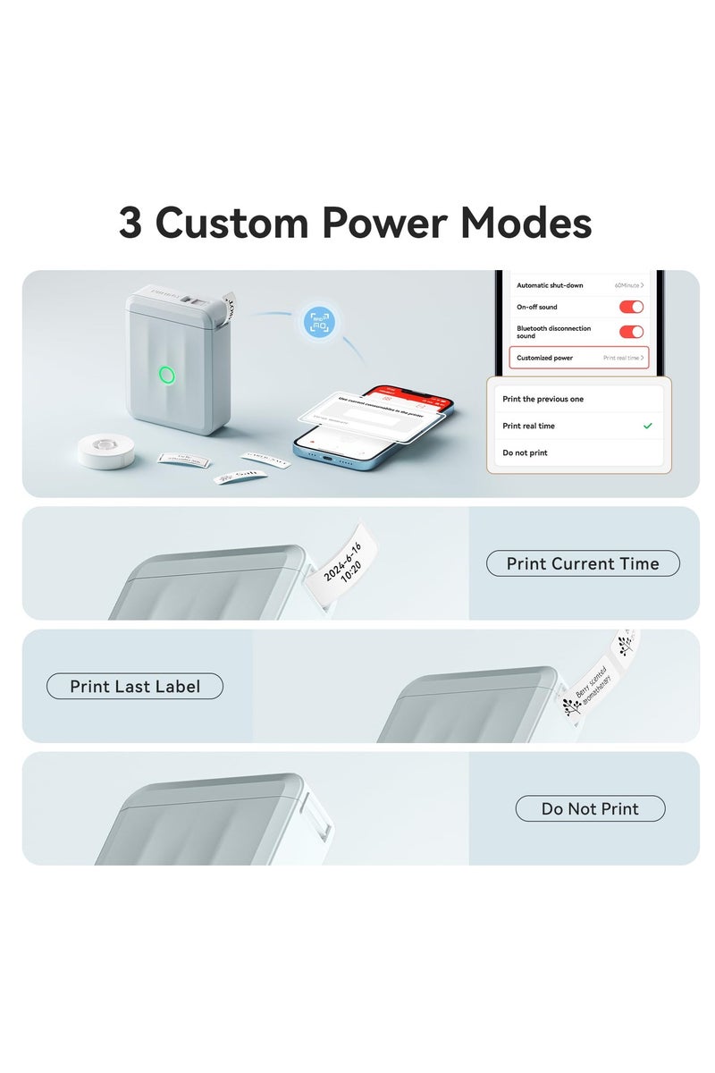 NIIMBOT Mini Label Maker Machine with Tape, Portable Bluetooth Thermal Printer for School Home Office Organization, Wireless Mini Labeler D110 Upgraded Version - Image 4