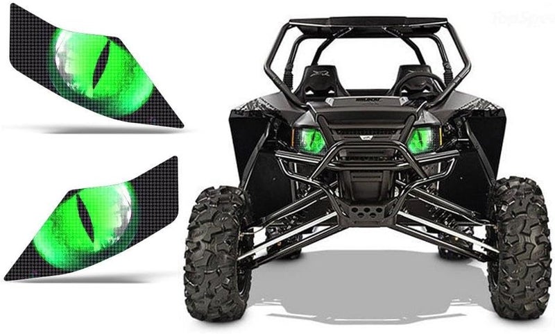 AMR Racing UTV Headlight Eye Graphics Decal Cover for Arctic Cat Wildcat - Eclipse Green