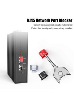 سيوسي 12 قطعة قفل منفذ RJ45 مع مفتاح، مانع غبار منفذ إيثرنت، واقيات قابس منفذ أنثى، متوافق مع أجهزة منفذ RJ45، أسود  - Image 3