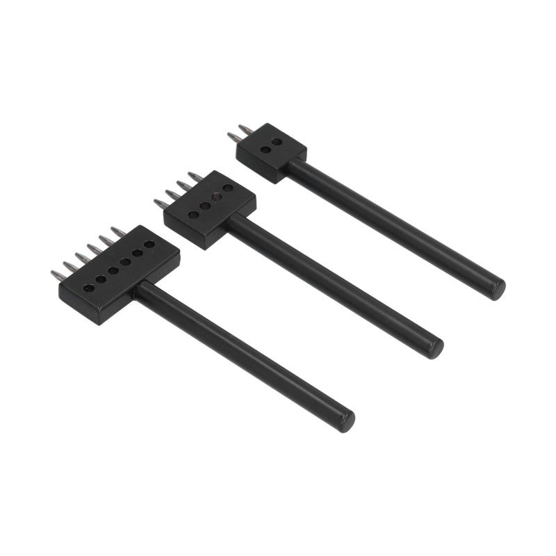 Leather Punching Tool 2 4 6 Prong Carbon Steel - Smooth Handle Round Tip - DIY Leather Crafts Punch for Leatherworking - Image 4