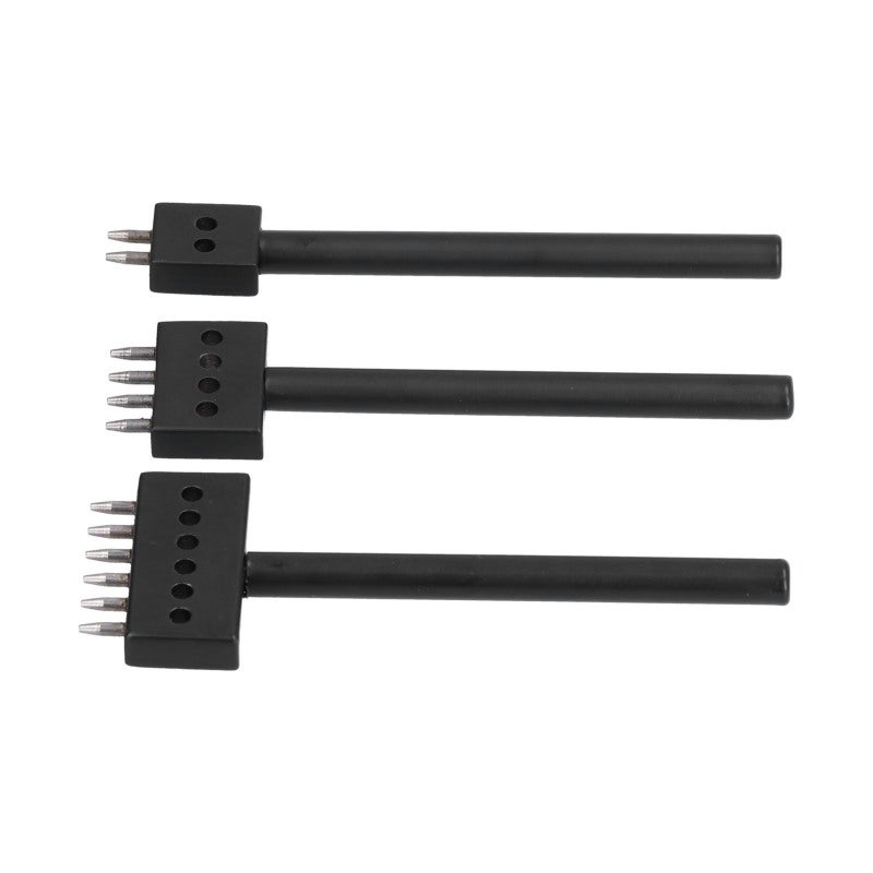 Leather Punching Tool 2 4 6 Prong Carbon Steel - Smooth Handle Round Tip - DIY Leather Crafts Punch for Leatherworking - Image 2