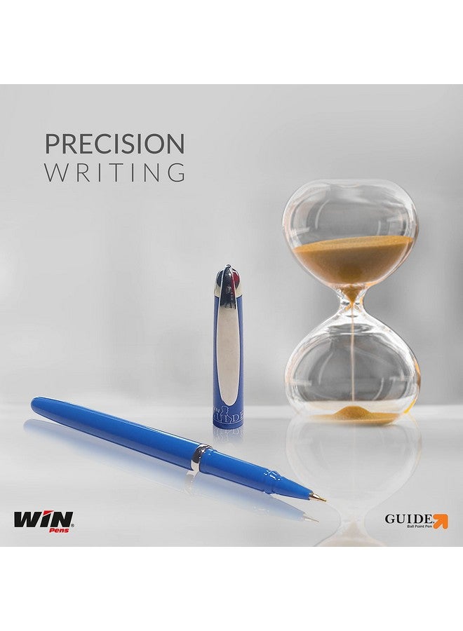 دبليو آي أن أقلام حبر جاف من WIN Guide | ١٠ أقلام حبر أزرق و١٠ عبوات إعادة تعبئة | رأس ٠٫٦ مم لكتابة سلسة | أقلام قابلة لإعادة التعبئة للطلاب | للاستخدام المدرسي والمكتبي والتجاري | أدوات مكتبية للامتحانات - Image 5