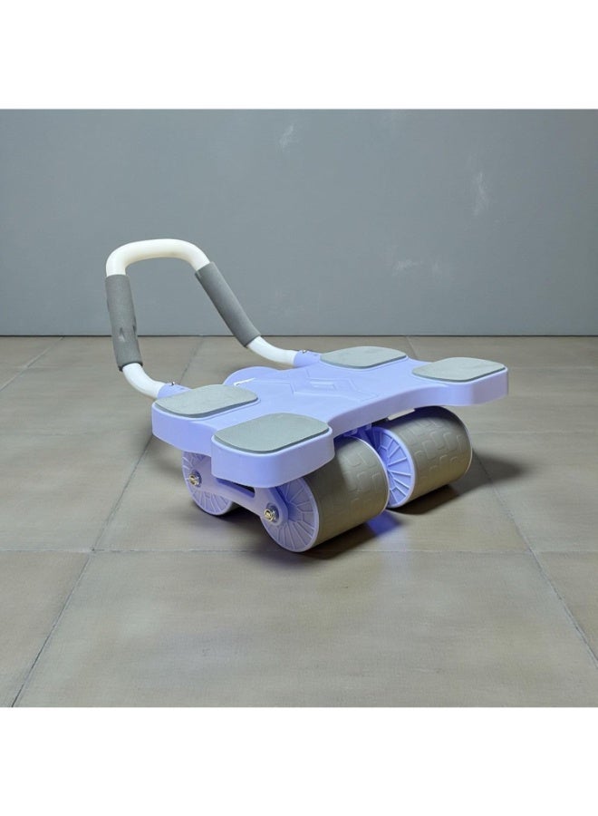 عجلة تمارين البطن المزدوجة ذات الارتداد التلقائي - جهاز تدريب عضلات الكور والخصر مع وسادة كوع مدمجة ومقبض مريح لنحت الجسم وتدريبات اللياقة البدنية المنزلية - Image 3