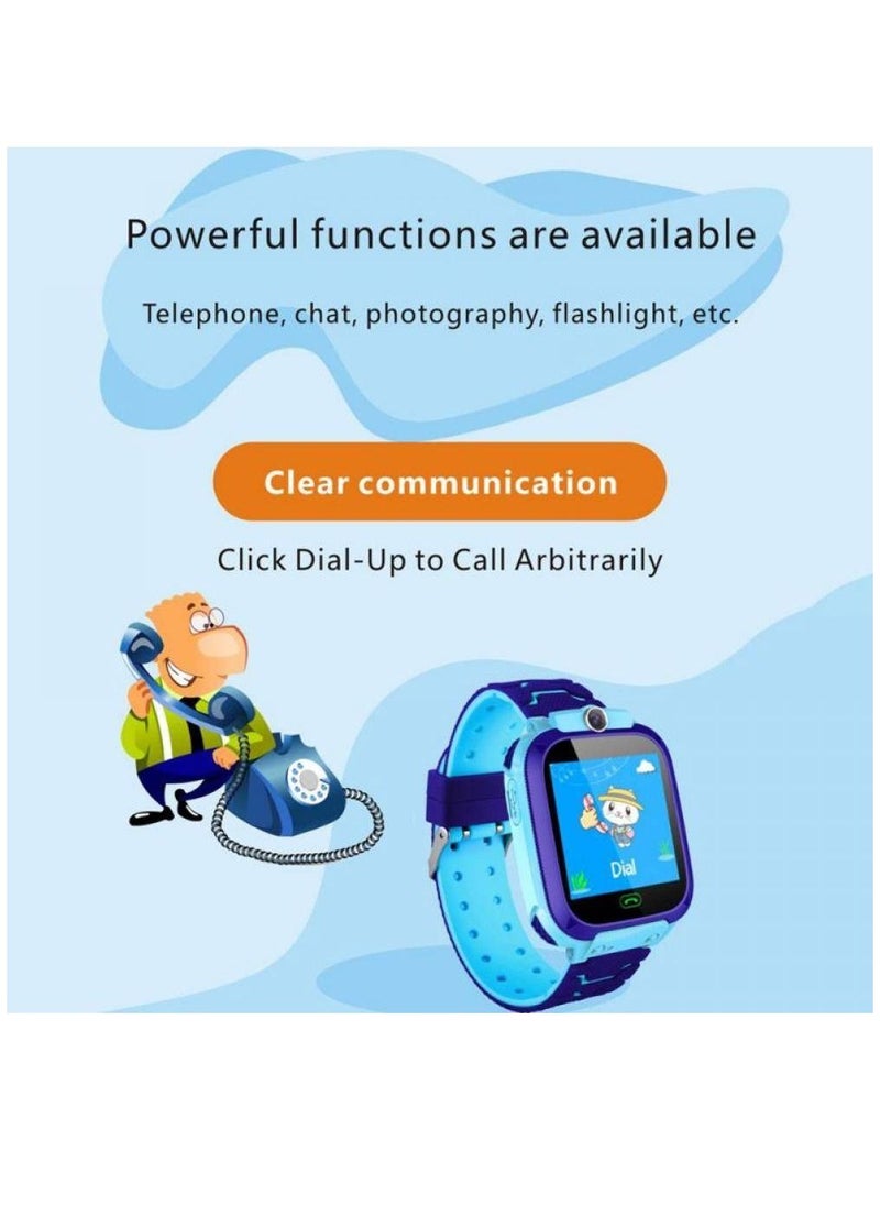 XO - Ultra-thin Waterproof Kids Tracker Phone Call For Boys Girls Sport Smart Watch Blue - Image 1