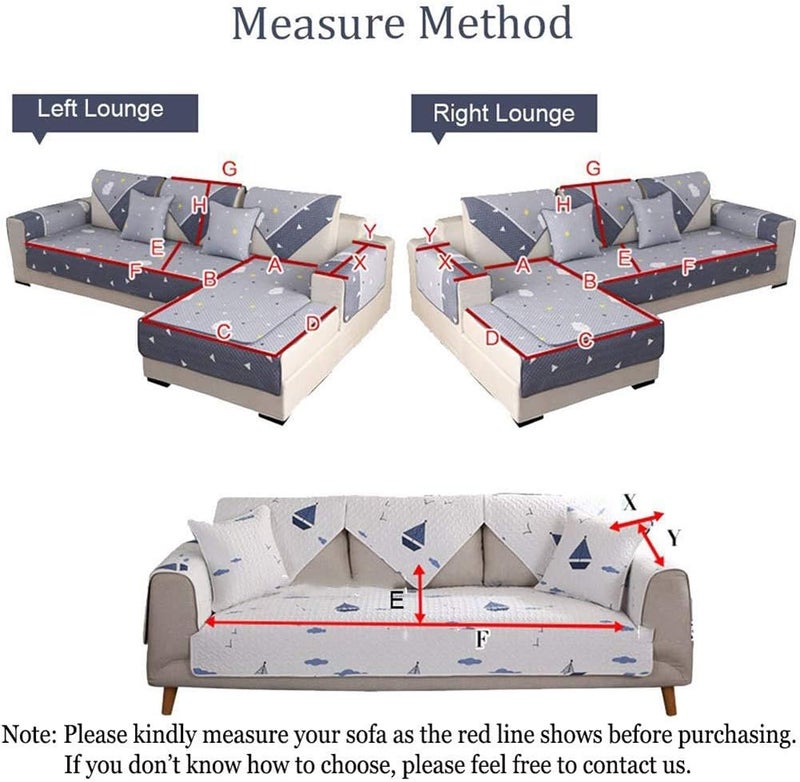 Couch Covers Non-Slip Sectional Sofa Slipcovers Water Resistant Reversible Sofa Protector for Dogs Kids Floor Mat Recliner Loveseat Slipcover 3 Colors (Color : Gray Size : 70x70cm) (Blue 110x240cm) - Image 5