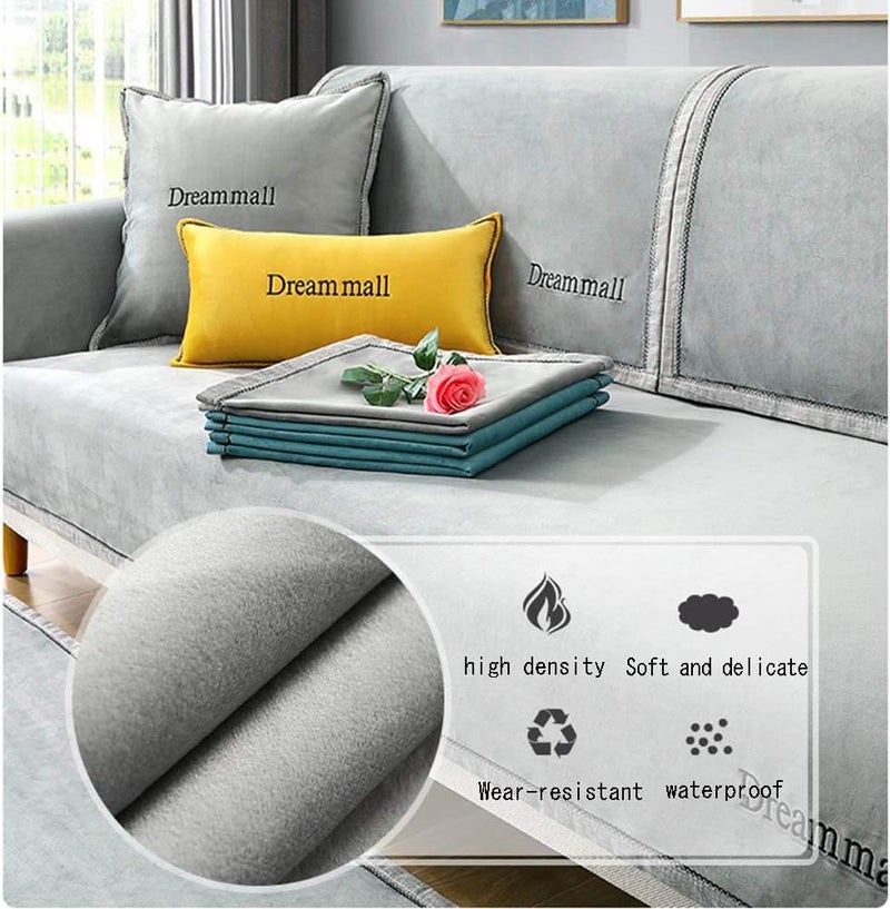 Couch Covers Non-Slip Sectional Sofa Slipcovers Water Resistant Reversible Sofa Protector for Dogs Kids Floor Mat Recliner Loveseat Slipcover 3 Colors (Color : Gray Size : 70x70cm) (Blue 110x240cm) - Image 3