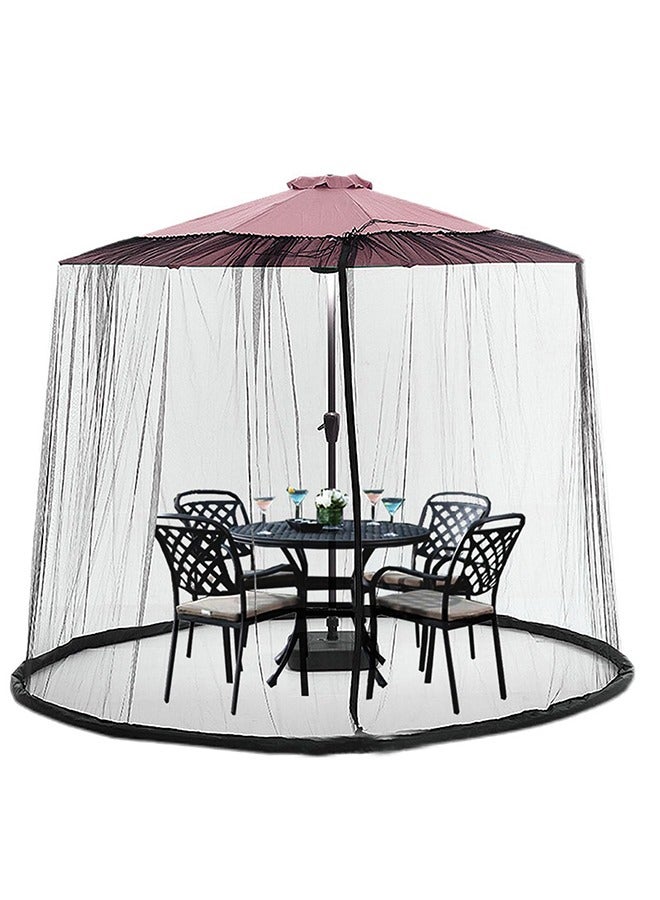 Arabest Outdoor Mosquito Net, Umbrella Mosquito Net for Parasol 250-300 cm Adjustable Mosquito Nets with Fillable Base Tent Mosquito Net for Garden, Beach, Camping, Outdoor Scene, Black - Image 1