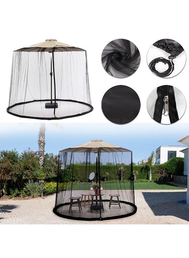 Arabest Outdoor Mosquito Net, Umbrella Mosquito Net for Parasol 250-300 cm Adjustable Mosquito Nets with Fillable Base Tent Mosquito Net for Garden, Beach, Camping, Outdoor Scene, Black - Image 5