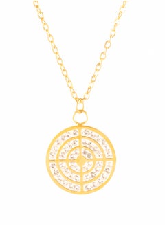 Stainless Steel Necklace Golden with a zirconic  Pendant