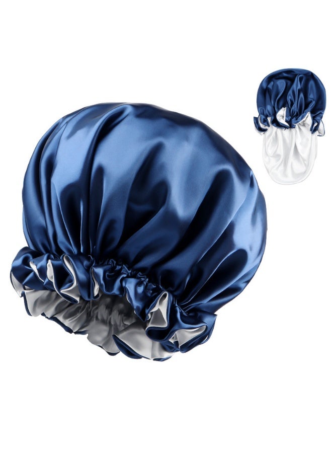 Fashionable Double-Layer Lace Satin Hair Care Sleep Cap