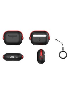 Generic Airpods 3 Case, Airpods 3rd Generation Case with Lock, Airpods 3 Generation Protective Case, Soft TPU Shockproof Cover with Keychain for Apple Airpods 3 2021 (Black/Red)  - Image 3