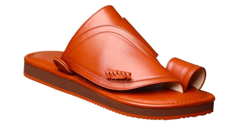 Italian Natural Leather Arabic Sandal For Men, Handmade Men's Traditional Sandals With Comfortable Sole, Genuine And Premium Quality Casual Arabic Sandals For Everyday Wear. - Image 2