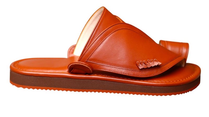 Italian Natural Leather Arabic Sandal For Men, Handmade Men's Traditional Sandals With Comfortable Sole, Genuine And Premium Quality Casual Arabic Sandals For Everyday Wear. - Image 1