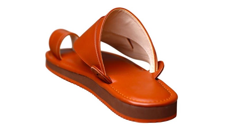 Italian Natural Leather Arabic Sandal For Men, Handmade Men's Traditional Sandals With Comfortable Sole, Genuine And Premium Quality Casual Arabic Sandals For Everyday Wear. - Image 3