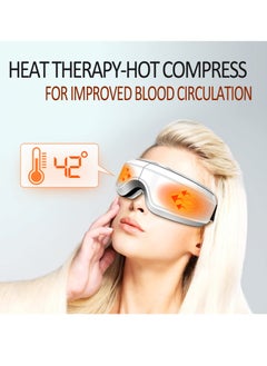 Excefore Eye Massager with Heat and Vibration, Hot Compress Eye Mask, Bluetooth Music Rechargeable Eye Protector, for Relax and Reduce Eye Strain Dark Circles Eye Bags Dry Eye Improve (White)  - Image 5
