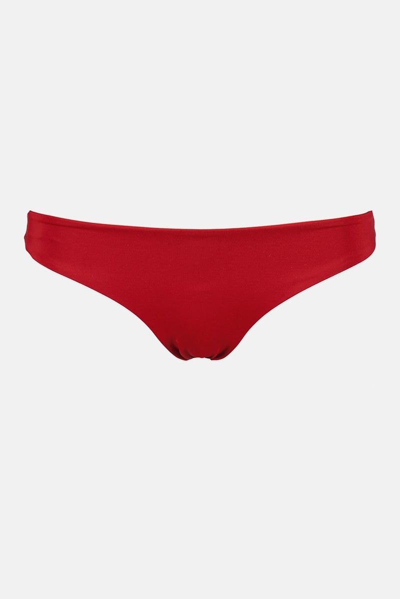 women'secret Women Plain Bikini Bottom, Red - Image 1