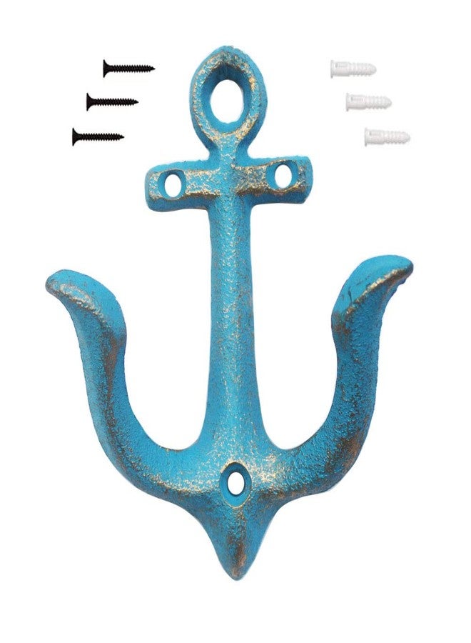 KiaoTime Nautical Rope Toilet Paper Holder Antique Bathroom Towel Holder Tie-Back Curtain Rack Wall Mounted Metal Anchor Hook Design for Beach Themed Bathroom Decor - Image 5