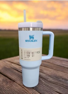 H2.0 Flow State Stainless Steel Tumbler with Handle and Straw Lid Insulated Reusable Cup for Water, Coffee, Smoothies & More, Travel Mug, Cupholder Friendly 40 oz