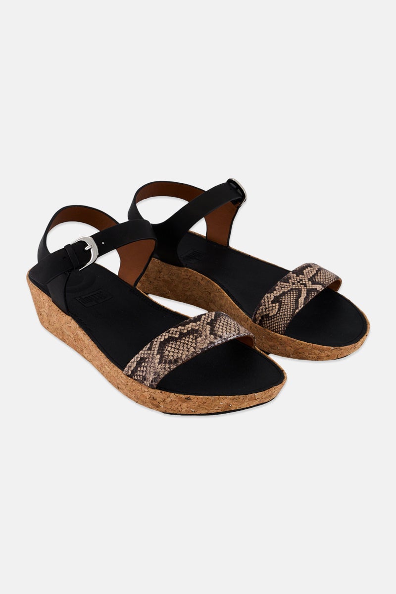 FitFlop Women Bon Back Strap Adjustable Buckle Sandals, Black Combo  - Image 1