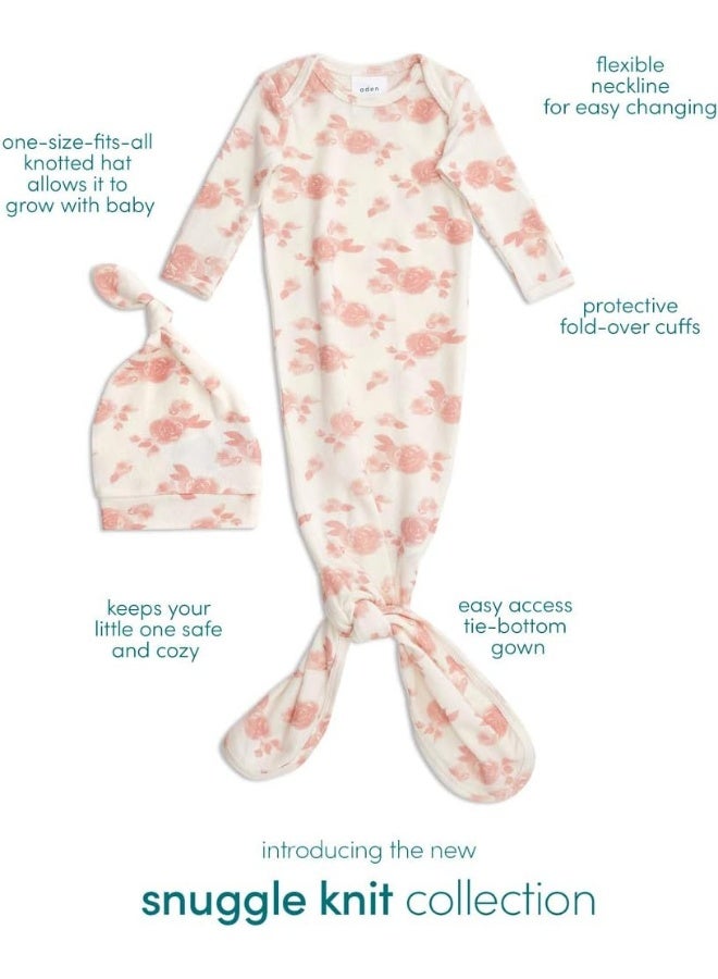 aden + anais Snuggle Knit Newborn Gift Set with Knotted Baby Gown, Swaddle Blanket, Infant Hat, and Bandana Bib - Image 4