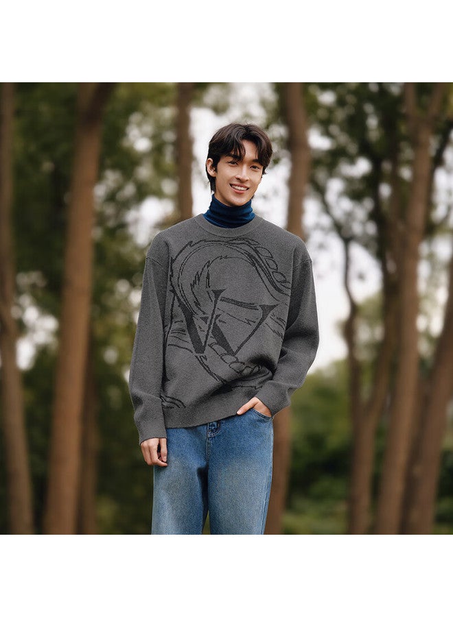 Semir Men's New Year Jacquard Knit Sweater Couple Spring Sweater Base Top Texture 109125107201 - Image 1