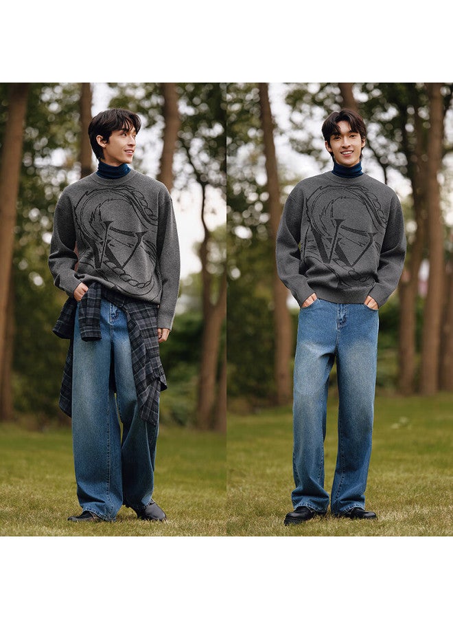 Semir Men's New Year Jacquard Knit Sweater Couple Spring Sweater Base Top Texture 109125107201 - Image 2