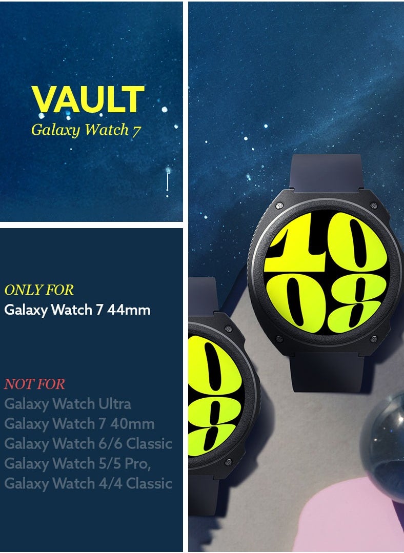 Caseology غطاء حماية Vault for Samsung Galaxy Watch 7 44mm (2024) - أسود غير لامع  - Image 2