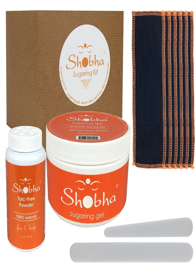 Shobha Sugaring Kit - Professional Salon Formula Hair Removal Kit - Sugaring Wax, Denim Strips, Pre-Waxing Powder & Plastic Reusable Spatulas - Gentle Waxing Alternative - Image 5