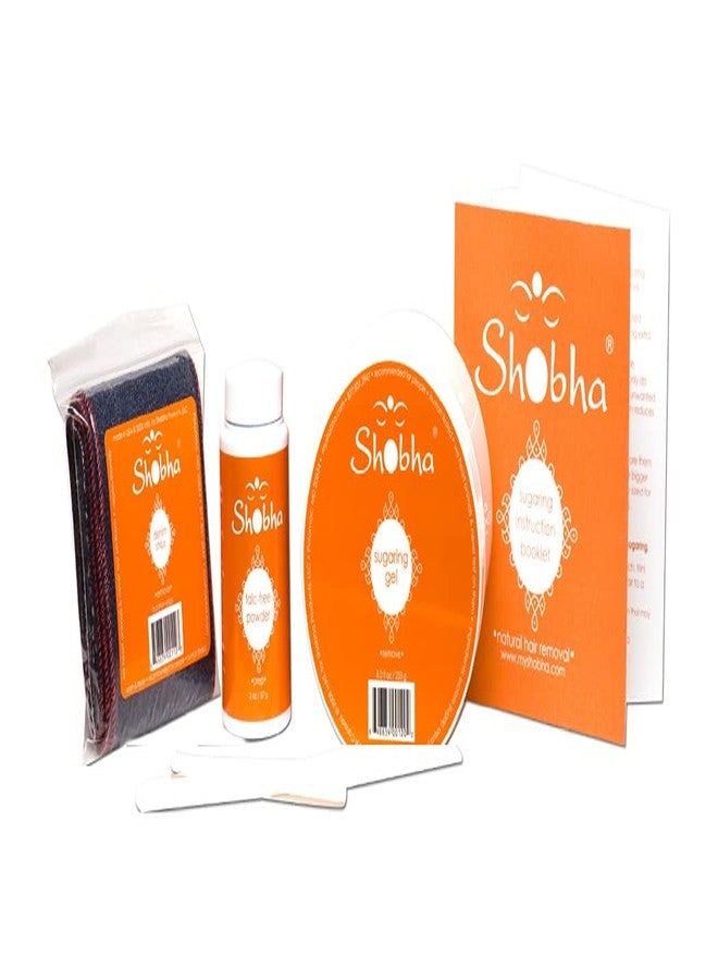 Shobha Sugaring Kit - Professional Salon Formula Hair Removal Kit - Sugaring Wax, Denim Strips, Pre-Waxing Powder & Plastic Reusable Spatulas - Gentle Waxing Alternative - Image 1