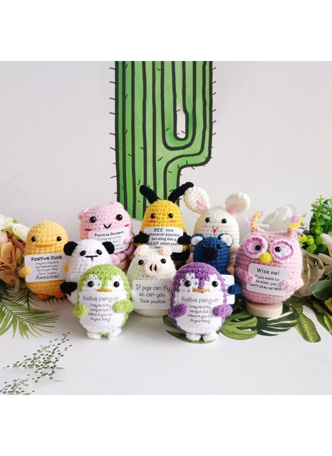 Generic - Positive Sloth Hand-crocheted Wool Sloth Active Potato Doll Gift Ornaments Baby-Color:P Card Khaki Sloth (single With Base) - Image 1