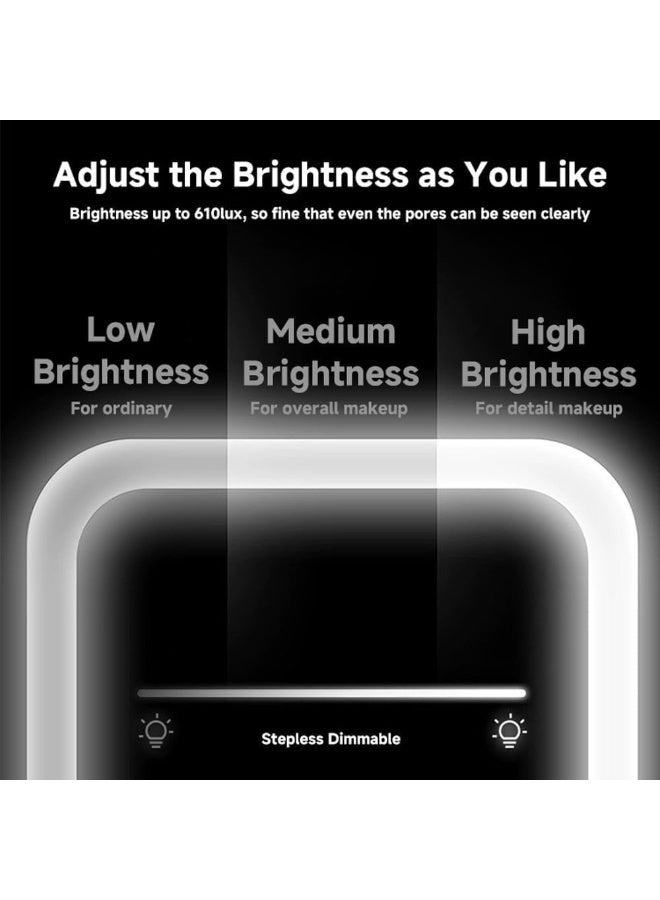 LED lighted makeup mirror, travel-friendly, rechargeable, touch control with adjustable brightness - Image 2