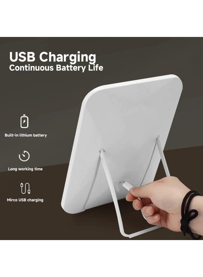 LED lighted makeup mirror, travel-friendly, rechargeable, touch control with adjustable brightness - Image 3