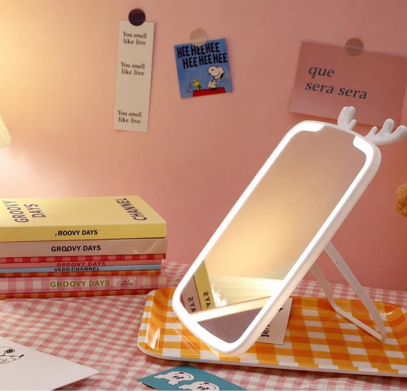 LED lighted makeup mirror, travel-friendly, rechargeable, touch control with adjustable brightness - Image 4