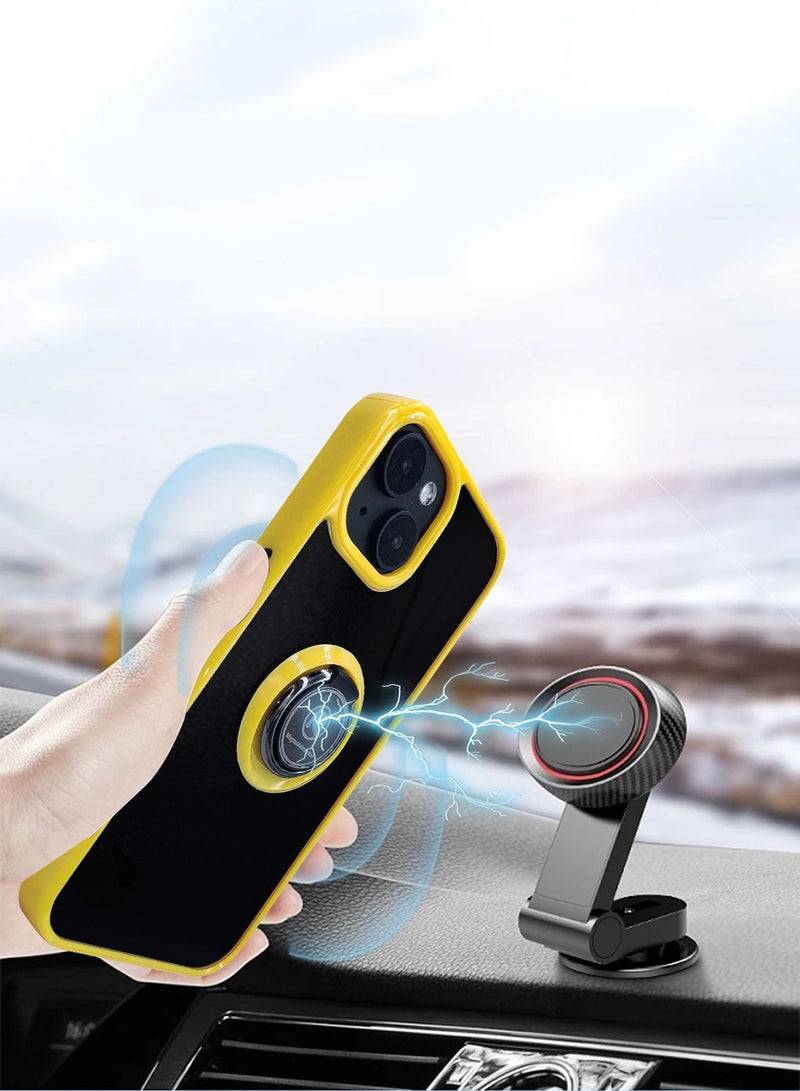 Compatible with iPhone 13 Case, Edge Protection Full Body Heavy Duty Clear Fall Prevention Protective Anti-Scratch Shockproof Case with Magnetic Car Mount with Ring Holder Stand - Image 4