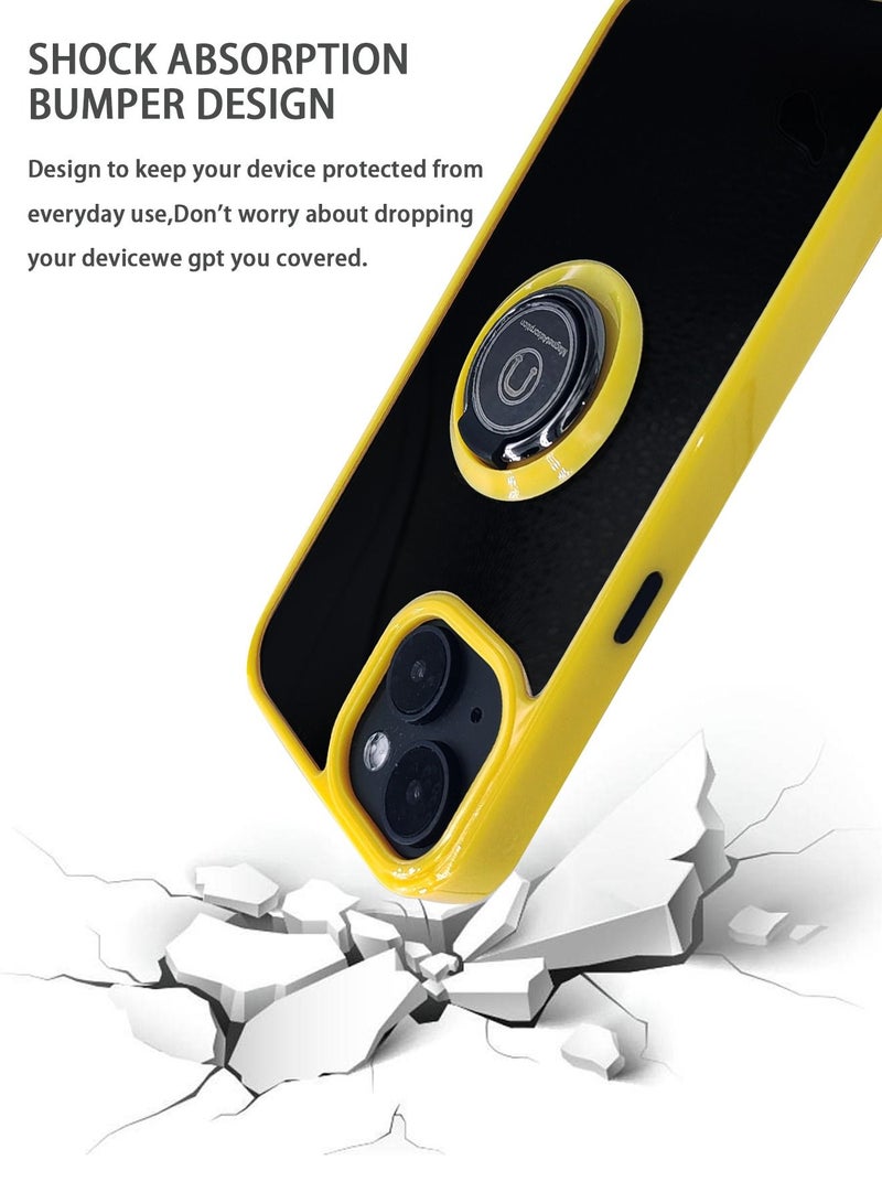 Compatible with iPhone 13 Case, Edge Protection Full Body Heavy Duty Clear Fall Prevention Protective Anti-Scratch Shockproof Case with Magnetic Car Mount with Ring Holder Stand - Image 3