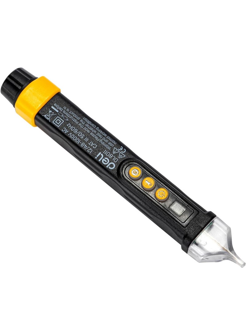 Deli Contactless Voltage Tester 12-1000V AC - Adjustable Sensitivity with 3-Color LED Indicators - Non-Contact Electrical Detector - Image 2