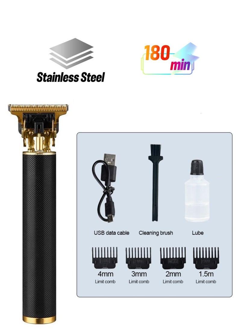 ORiTi مجموعة ماكينة قص الشعر الكهربائية الاحترافية القابلة لإعادة الشحن للرجال باللونين الذهبي والأسود - Image 1