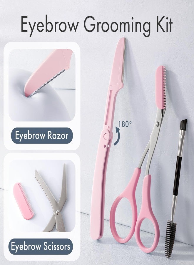 EZ2LIVE Tweezers for Women Facial Hair, Eyebrow Kit with Tweezers for Women and Men, 8 Pack Precision Tweezers Set, Splinter, Ingrown Hair Removal Kit, Stainless Steel Tweezers for Eyebrow, Light Pink - Image 5