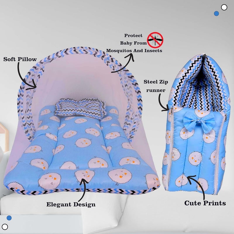 Kwitchy Combo of Unisex Baby Sleeping Bag and Baby Sleeping Mattress with Net Blue 06 Months - Image 4