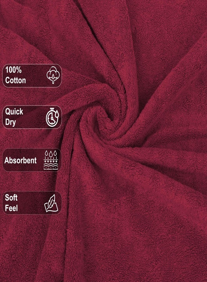 GOLD TEXTILES 100% Cotton Washcloth - 12 Pack | 13x13 inches | Red Wine - Ultra Soft, Highly Absorbent, Long Lasting and Quick Drying - Hotel & Spa Collection Cool Feel Fingertip Towels (12, Red Wine) - Image 3