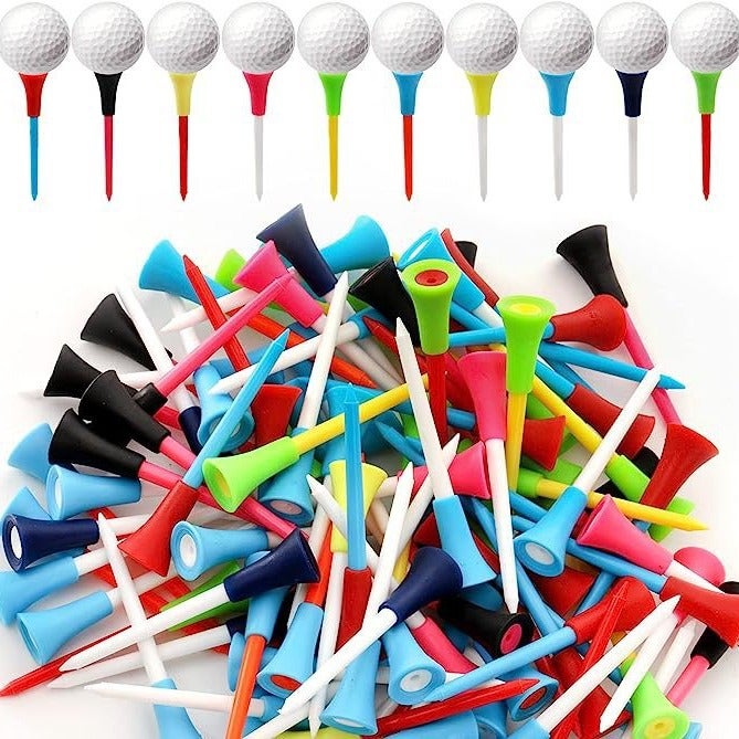 Generic Dual-Color Golf Tees with Rubber Sleeve color mixing