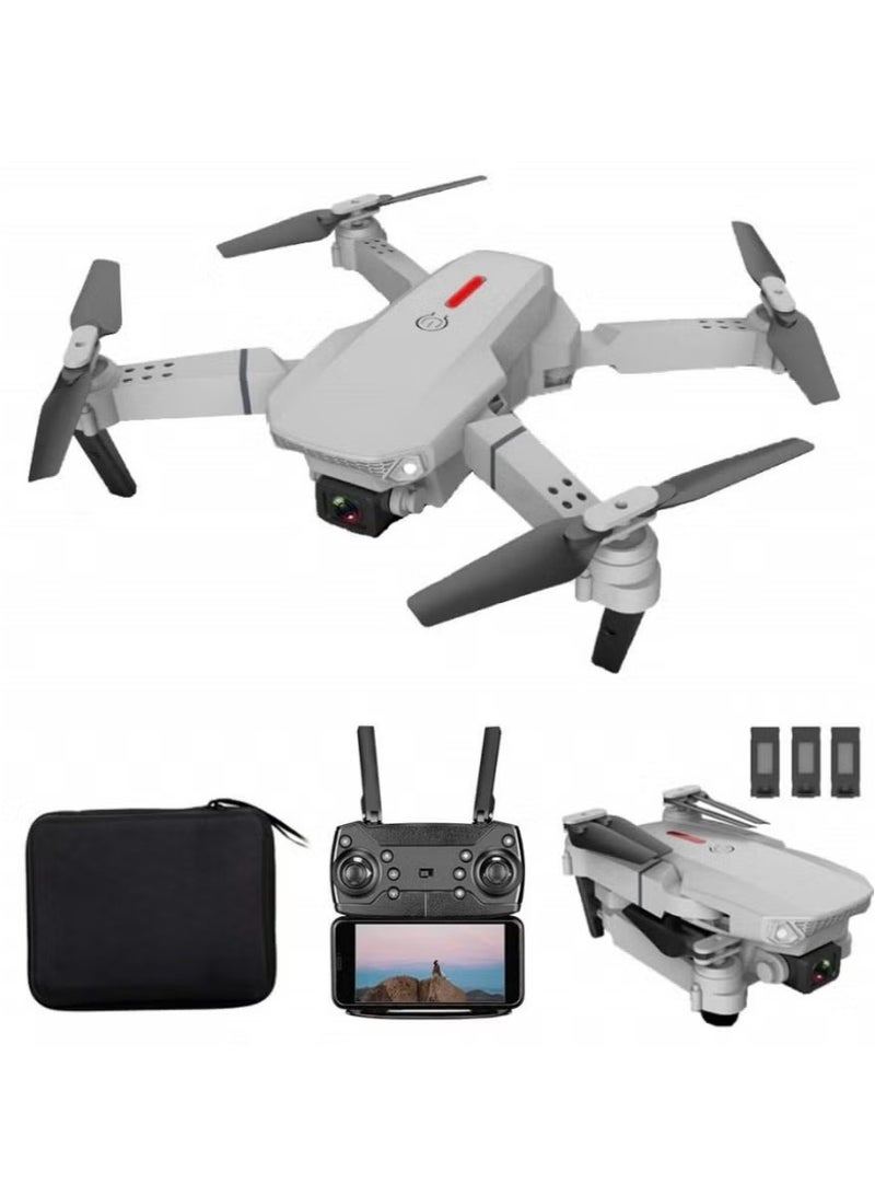 LS-E525 WiFi FPV 4K Drone with Dual Cameras, Headless Mode, 3 Batteries – Silver Grey, Ideal for Beginners & Kids  - Image 1