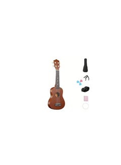 Megarya Designer Series 4 String Soprano Ukulele with Bag, Capo, Strap, Cloth and Strings (Brown) 