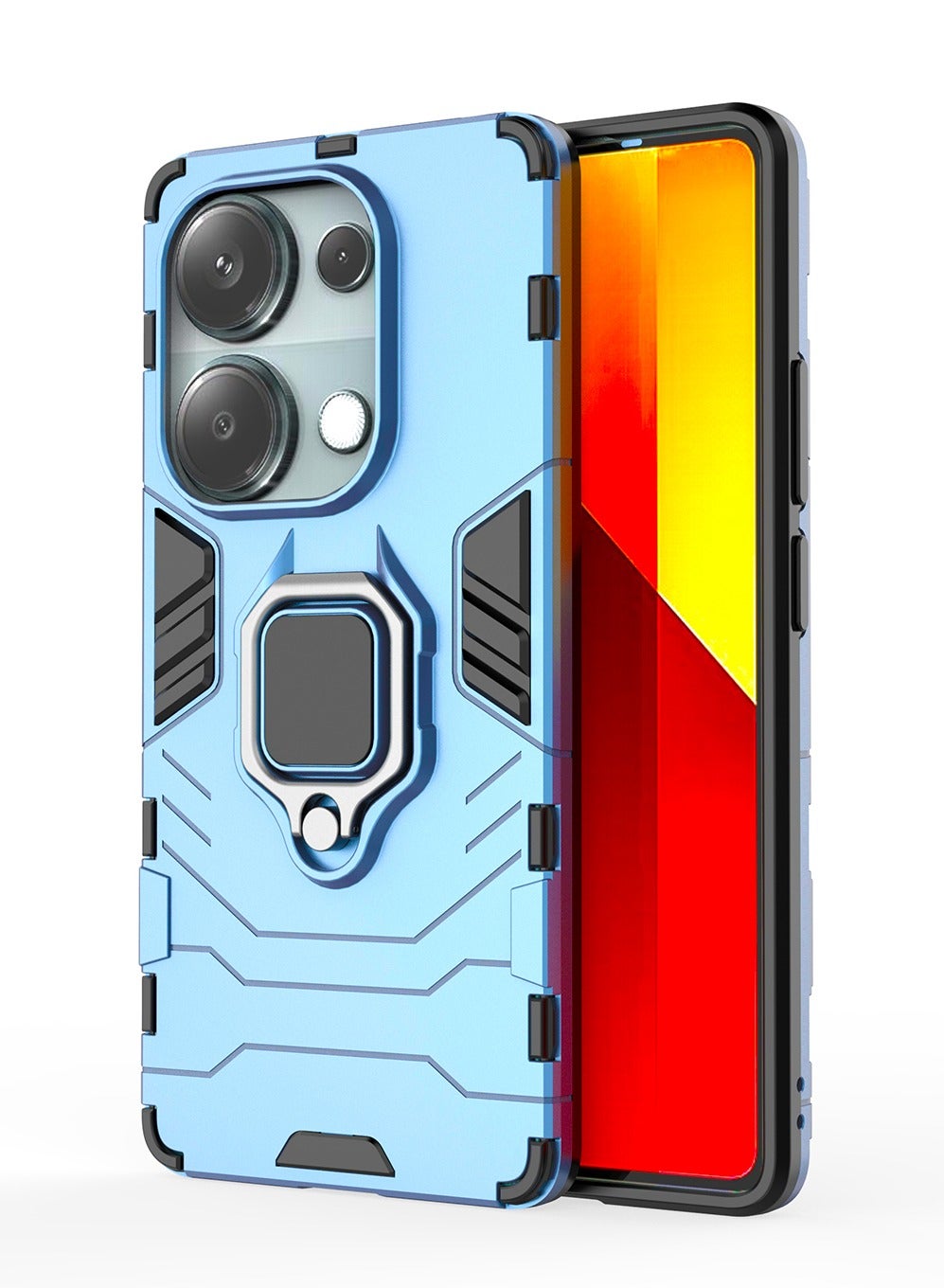 CaseNeo Redmi Note13 Pro 4G/Xiaomi POCO M6 PRO 4G Case Cover with Bracket, Kickstand Shell Back Cover Scratch-Resistant Shock-Absorbing Protector Accessories Kickstand Magnetic Car Ring Holder Protect