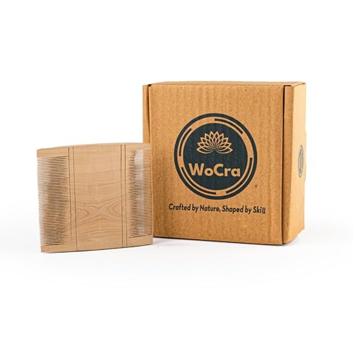 WoCra® Wooden Fine-Tooth Dust-Lice Comb | Wooden Nit Comb | Perfect for Lice Eeru Nits Eggs Bugs Removal from Hairs | Natural Wooden Double-Sided Fine-Tooth Lice Comb for Men Women Kids | Square Shape 9 X 9 cm size |1 Piece - Image 1
