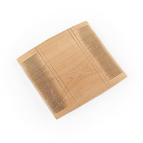 WoCra® Wooden Fine-Tooth Dust-Lice Comb | Wooden Nit Comb | Perfect for Lice Eeru Nits Eggs Bugs Removal from Hairs | Natural Wooden Double-Sided Fine-Tooth Lice Comb for Men Women Kids | Square Shape 9 X 9 cm size |1 Piece - Image 2