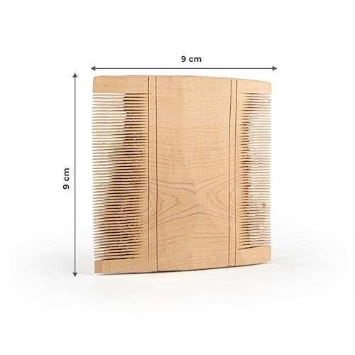 WoCra® Wooden Fine-Tooth Dust-Lice Comb | Wooden Nit Comb | Perfect for Lice Eeru Nits Eggs Bugs Removal from Hairs | Natural Wooden Double-Sided Fine-Tooth Lice Comb for Men Women Kids | Square Shape 9 X 9 cm size |1 Piece - Image 4